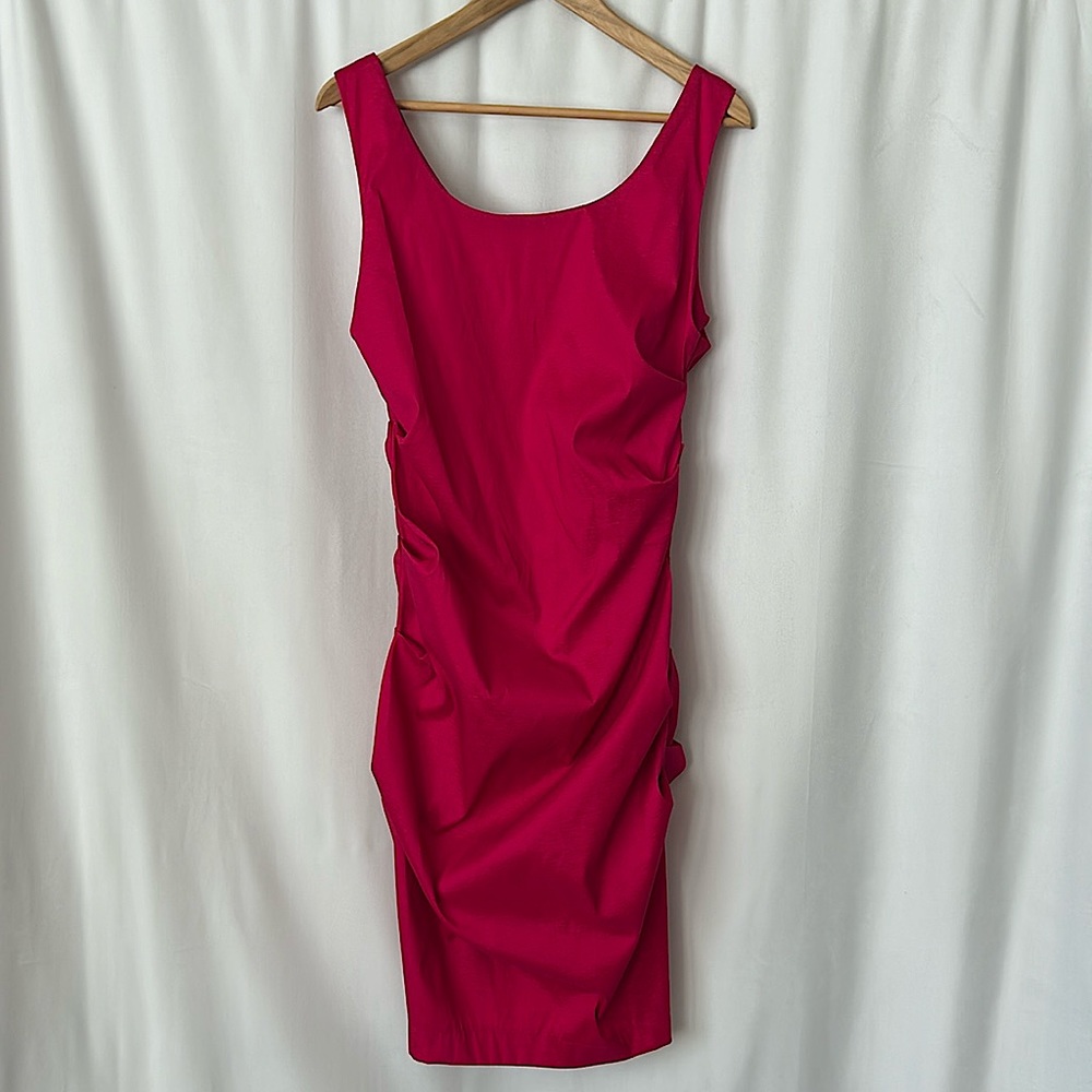 Joseph Ribkoff NWT Sexy Hot Pink Ruched Sleeveless Tube Dress **Size 10** 🔥🔥